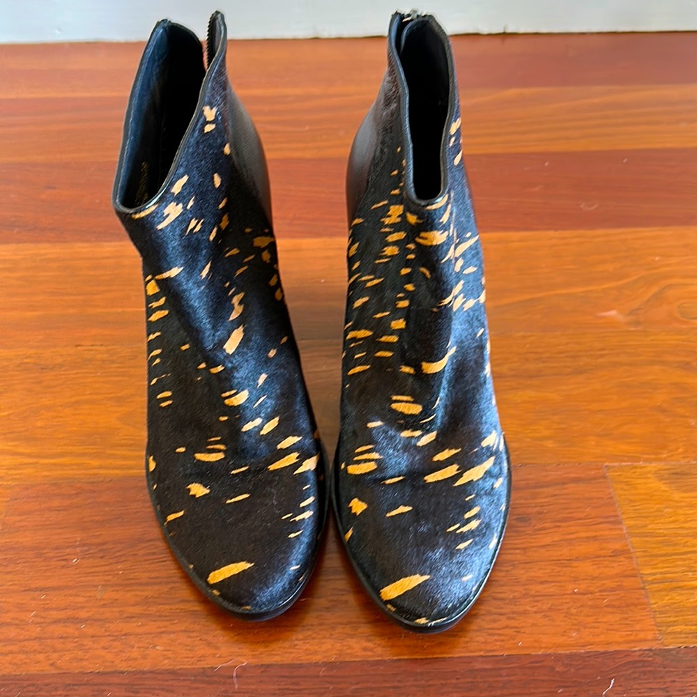 Cole Haan animal print ankle booties